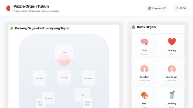 Puzzle Organ Tubuh Manusia - Media Pembelajaran Interaktif Anatomi Dasar