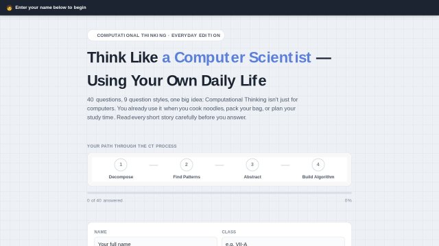 Computational Thinking Quiz: Everyday Edition