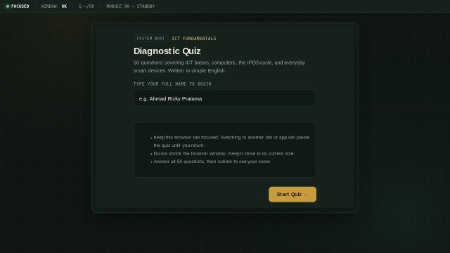 ICT Fundamentals — Interactive Diagnostic Quiz