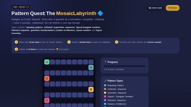 Maze Game: Learning Pattern Recognition