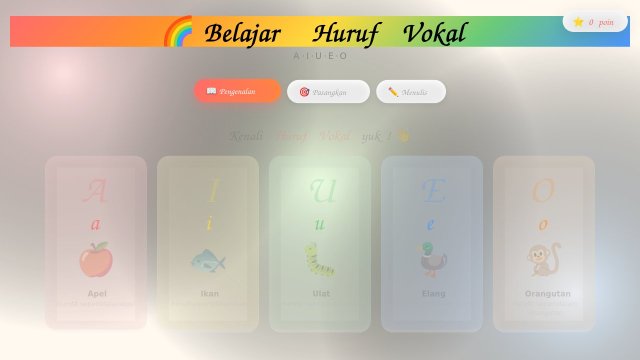 Belajar Huruf Vokal Interaktif (A, I, U, E, O)