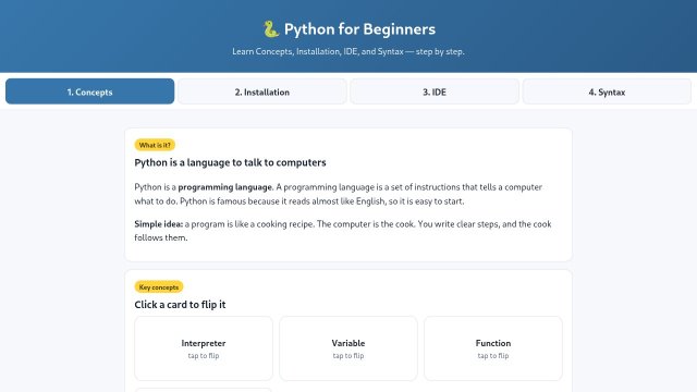 Python Programming for Beginners: Concepts, Installation, IDE, and Syntax
