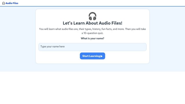 Let’s Learn About Audio Files!