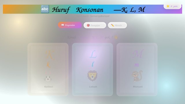 Belajar Huruf Konsonan K, L, M — Seri 2