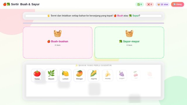 sortir buah dan sayur