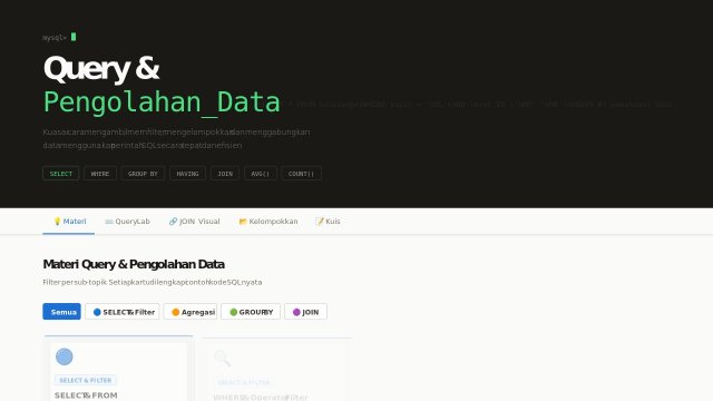Query & Pengolahan Data — Media Pembelajaran Interaktif Informatika