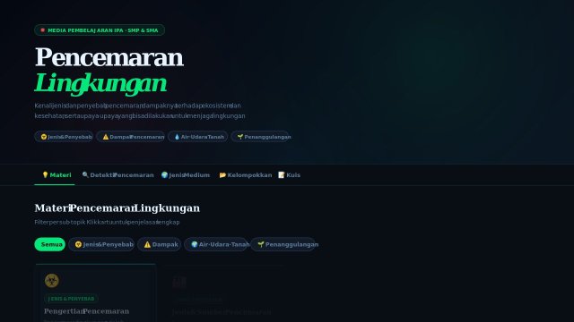 Pencemaran Lingkungan — Media Pembelajaran Interaktif IPA