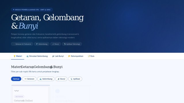 Getaran, Gelombang & Bunyi — Media Pembelajaran Interaktif IPA