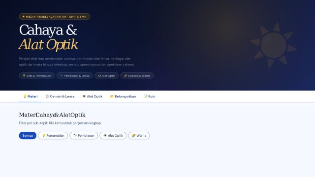 Cahaya & Alat Optik — Media Pembelajaran Interaktif IPA