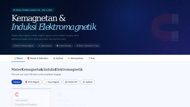 Kemagnetan & Induksi Elektromagnetik — Media Pembelajaran Interaktif IPA