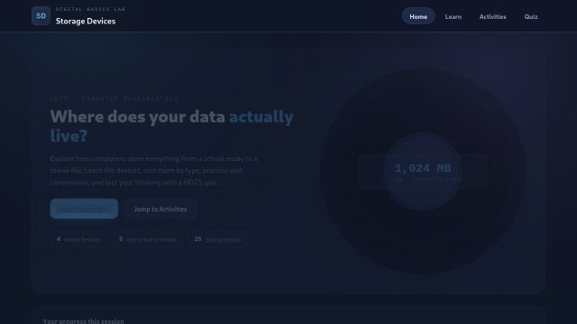 Storage Devices — Interactive Learning Lab