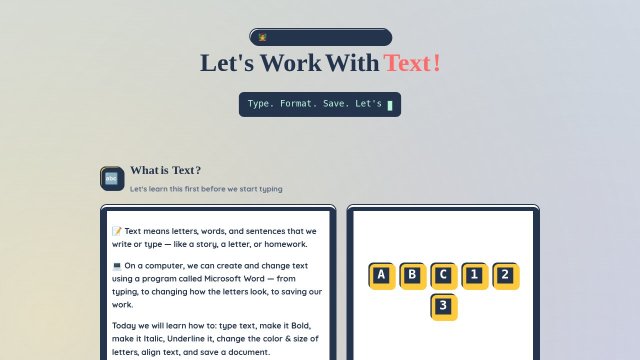Working With Text - Learn, Type, and Edit